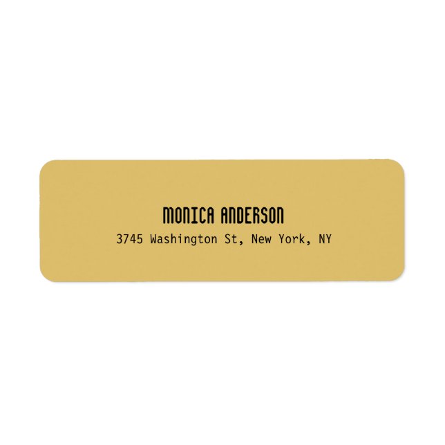 Simple Modern Plain Professional Brass Yellow Label (Front)