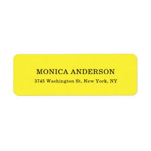 Simple Modern Plain Professional Yellow Label