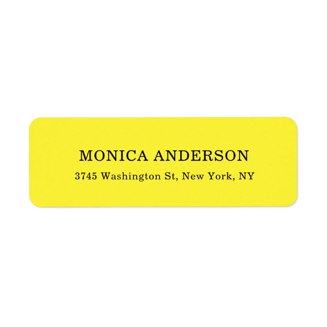 Simple Modern Plain Professional Yellow Label (Front)