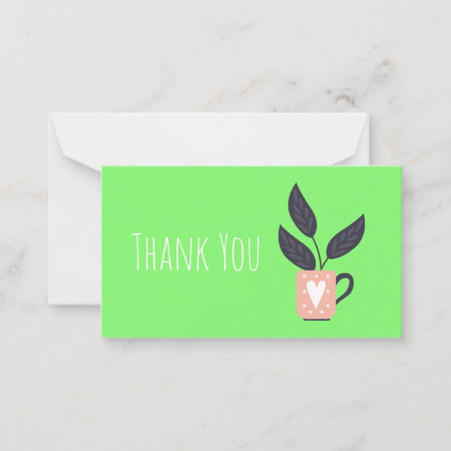 Simple modern plant pastel note card (Front)