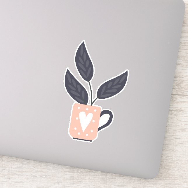Simple modern plant pastel sticker (Detail)