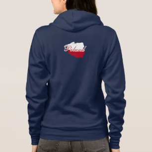 Simple Modern Poland Flag map Souvenir Hoodie