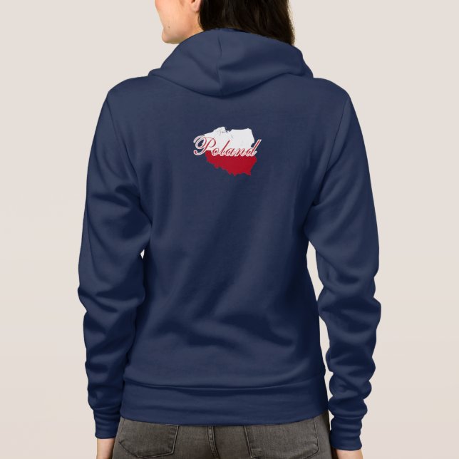 Simple Modern Poland Flag map Souvenir Hoodie (Back)
