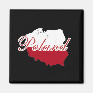 Simple Modern Poland Flag map Souvenir Magnet