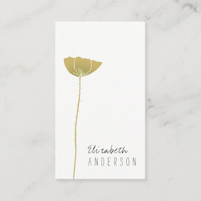 Simple & Modern Poppy Business Card (Front)