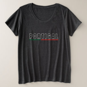 Simple Modern Portugal Art Letter Flag Souvenir Plus Size T-Shirt