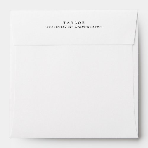 Simple Modern Preaddressed White Envelope