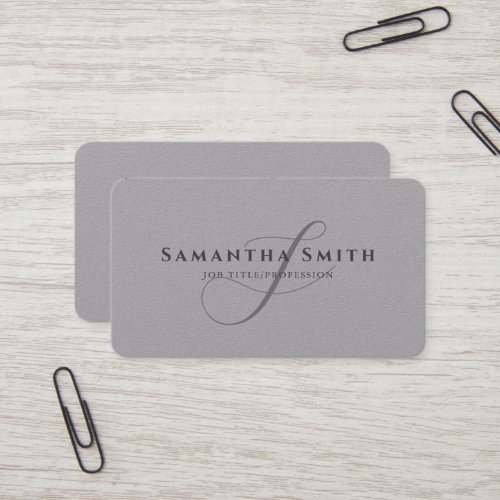Simple Modern Premium Grey Monogrammed Business Card