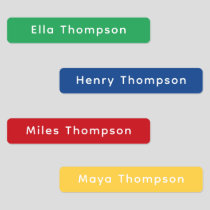 Simple Modern Primary Colors Name Kids' Labels