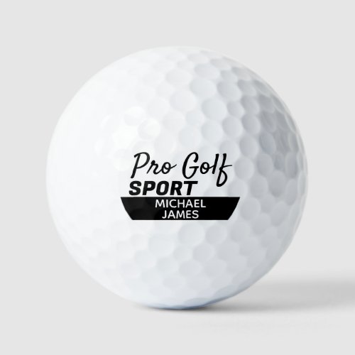 Simple  Modern Pro Golf Sport Personalized Golf Balls