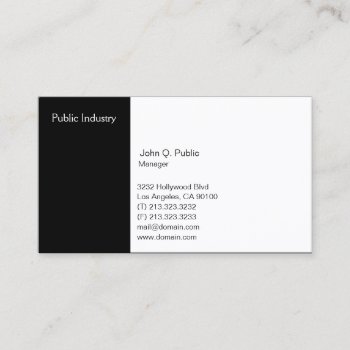 Simple Modern Professional Black And White Business Card by J32Teez at Zazzle