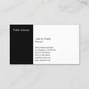 Simple Modern Professional Black and White Business Card