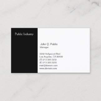 Simple Modern Professional Black and White Business Card