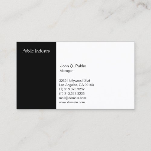 2 Third White 1 Third Black Business Card