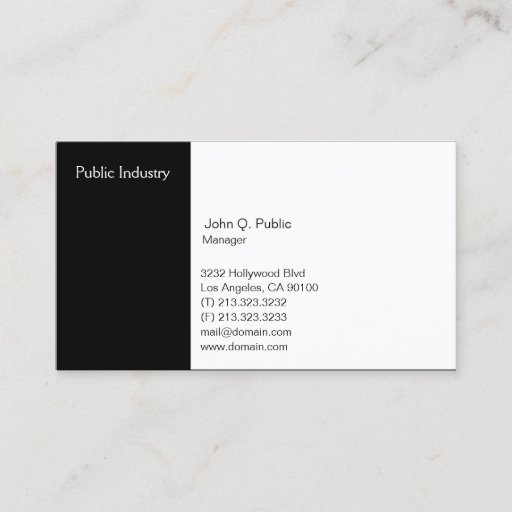Customizable 2 Third White 1 Third Black Business Card