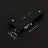 Black Monogram Minimalist Modern Professional Business Card