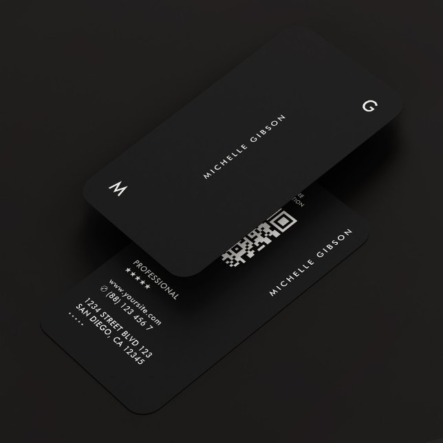 Simple Modern Professional Black Business Card (Simple Modern Professional Black Business Card
)