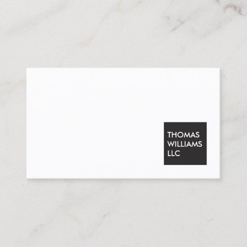 Simple Modern Professional Black Square Logo Business Card