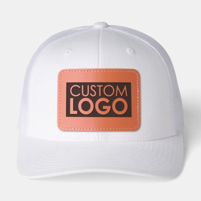 Simple Modern Professional Business Logo Branding Leather Patch Hat (Front)
