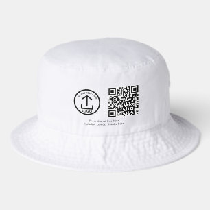 Simple Modern Professional Business Logo QR Code Bucket Hat