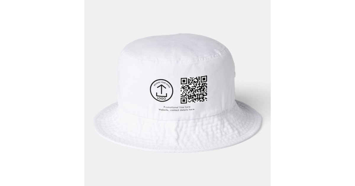 Simple Modern Professional Business Logo QR Code Bucket Hat | Zazzle