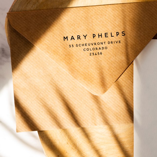 Simple Modern Professional Business Return Address Rubber Stamp (Creator Uploaded)