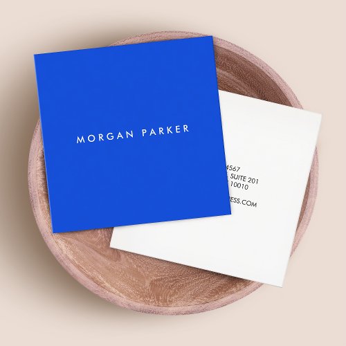 Simple Modern Professional Cobalt Blue Square Square Business Card