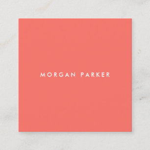 Simple Modern Professional Coral Orange Square Square Business Card