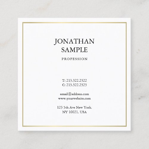 Simple Modern Professional Design Creative Plain Square Business Card