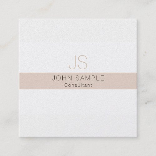 Simple Modern Professional Elegant Colors Monogram Square Business Card