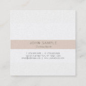 Simple Modern Professional Elegant Colors Monogram Square Business Card (Back)