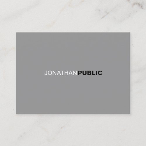 Simple Modern Professional Elegant Gray White Business Card