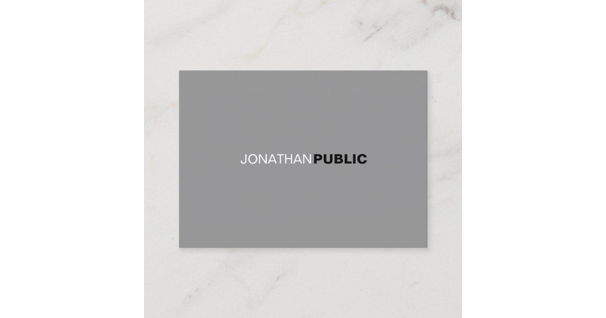 Simple Modern Professional Elegant Gray White Business Card | Zazzle