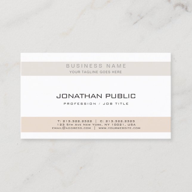 Simple Modern Professional Elegant Plain Corporate Business Card (Front)