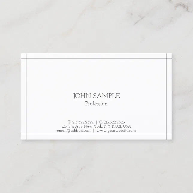 Simple Modern Professional Elegant Plain Gloss Business Card | Zazzle