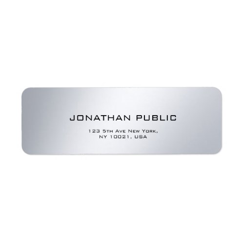 Simple Modern Professional Elegant Silver Address Label