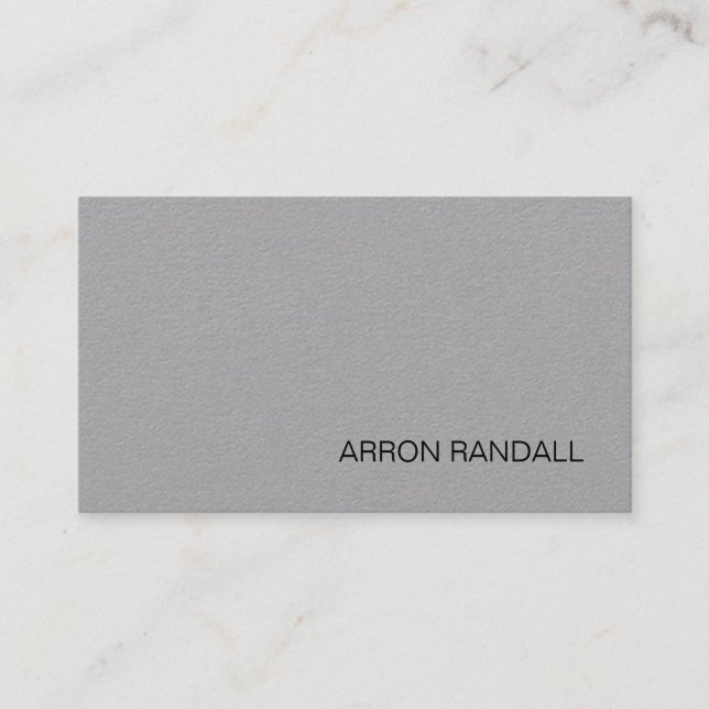Simple MOdern Professional Gray Grey Business Card (Front)