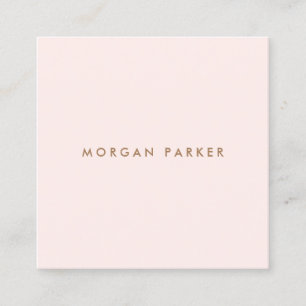 Simple Modern Professional Light Pink Square Square Business Card