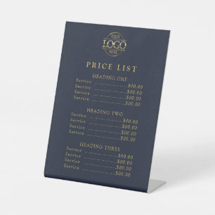 Simple Modern Professional Logo Menu Price List Pedestal Sign