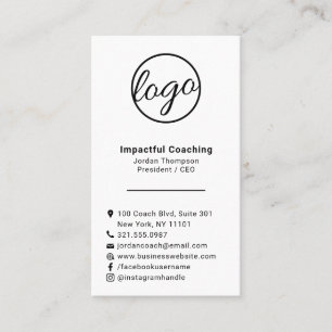 Simple Modern Professional Logo Social Media Icons Business Card