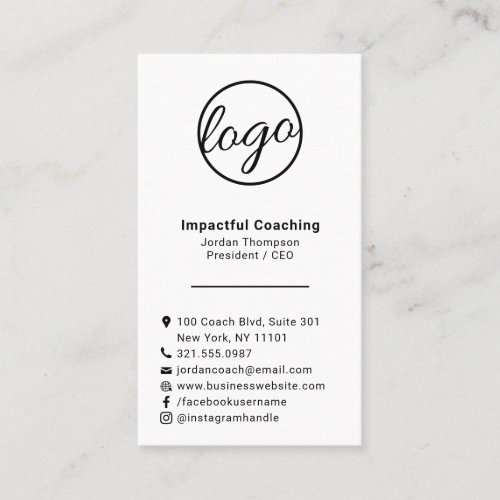 Simple Modern Professional Logo Social Media Icons Business Card