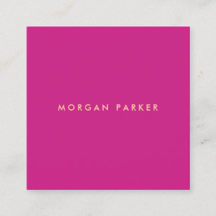 Simple Modern Professional Magenta Pink  Square Business Card