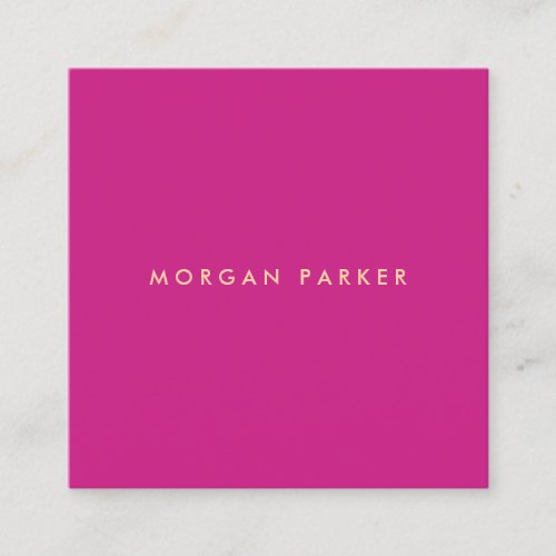 Simple Modern Professional Magenta Pink  Square Square Business Card