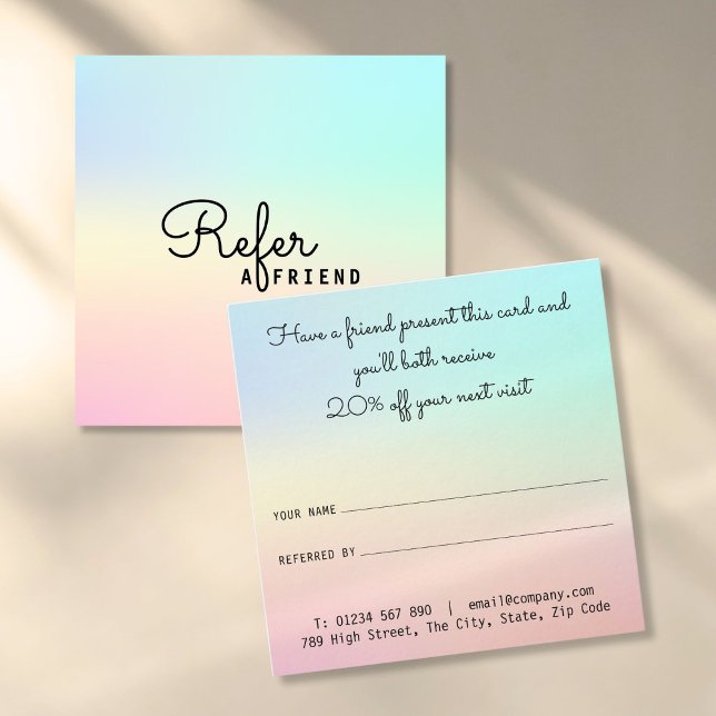 Simple Modern Professional Pastel Shades Referral Card (Simple Modern Professional Pastel Shades Referral Card)