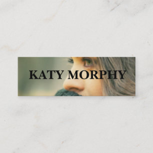 simple modern professional photo calligraphy squar mini business card