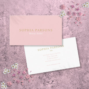 Simple Modern Professional Pink And Gold Business Card