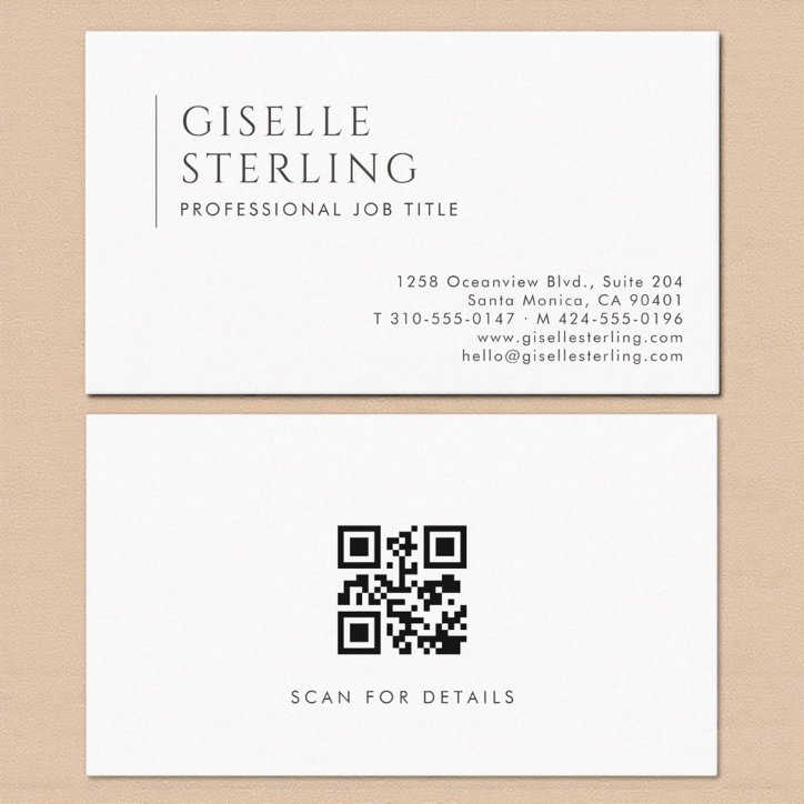 Simple Modern Professional QR Code Business Card