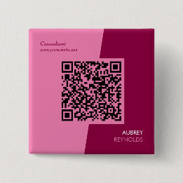 Simple Modern Professional QR Code Feminine Pink Button