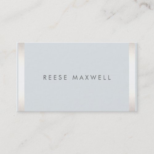 Simple Modern Professional Silver Border Gray 2 Business Card