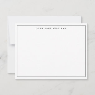 Simple Modern Professional Thin Black Border Note Card
